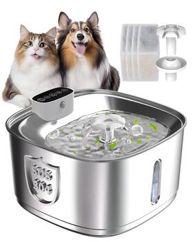 W01s Zxuanua Wireless Cat Water Fountain Stainless Steel Smart Pet Cordles