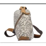 Myra Bag Sling Fanny Pack Canvas Cow Hide Scroll Leather Women Small Nwt. Fixed Price $39.00.