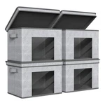 Univivi Foldable Fabric Storage Boxes Large Bins 17''-4 Pack, Grey. Fixed Price $54.03.