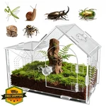 Gtseemuu Spider Enclosure Acrylic Terrarium 7.9" Magnetic Lock Clear. Fixed Price $27.99.
