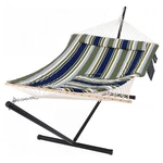 Hammock Double Outdoor Cotton Rope Two Person Blue Gray Pad Pillow Suncreat. Fixed Price $259.99.