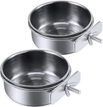 Pinvnby 2-PACK Parrot Feeding Cups Stainless Steel Bird Bowl With Clamp New. Fixed Price $16.49.