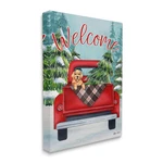Stupell Industries Winter Welcome Red Truck Christmas Pet Dog 30"L X 1.5"W. Fixed Price $59.39.