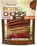 Pork Chomps Assorted Munchy Sticks 50 Count Long Lasting Dog Chews Snacks. Fixed Price $11.99.