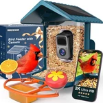 Birdsfave Feeder With Camera Solar Powered, 2K Live Auto Capture Blue. Fixed Price $123.99.
