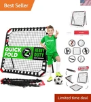 Durable 4FT Soccer Rebound Net With Carry Bag Easy Assembly & Multi-angle. Fixed Price $116.99.