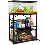 10-37GALLON Wood Aquarium Stand With Charging Station Adjustable Fish Tank. Fixed Price $69.99.