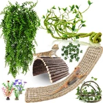 Runania Bearded Dragon Tank Accessories, 10 Pcs Reptile Hammock Plants. Fixed Price $31.18.