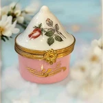 Authentic Limoges Pink Cone Tent Trinket Box, Engagement Ring Pillbox Rose. Fixed Price $159.99.