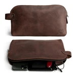 Hide & Drink, Large Rustic All Purpose Dopp 11" X 6" 0.5", Bourbon Brown. Fixed Price $112.99.