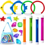 Yujun 18PCS Pool Diving Swimming Toys Underwater Game Set With Bag. Fixed Price $16.42.