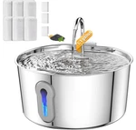 Hajxm 4.0L Ss Automatic Cat Water Fountain W/ Ultra-quiet Pump & 6 Filters. Fixed Price $74.86.