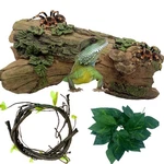 Resin Reptiles Hollow Tree Trunk Habitat Decor Log Hides Caves Bearde.... Fixed Price $21.03.