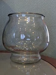 Vintage Large 1 Gallon Round Thick Glass Footed Fish Bowl / Terrarium. Fixed Price $36.00.