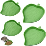 Boao 4 Pcs Leaf Reptile Water Bowl Turtle Feeding Dishes Green. Fixed Price $14.21.