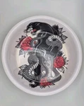 Komodo Tattoo Art Food Bowl - Beautiful Panther & Serpent Design New 6 Cups 8". Fixed Price $11.99.