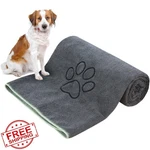 Kinhwa Dog Towel Microfiber Absorbent Gray 30X50 Inch Paw Print. Fixed Price $27.99.