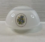 Vintage White Glass Floral/blue Flower Bouquet Ceiling Light Fixture Shade Dome. Fixed Price $10.50.
