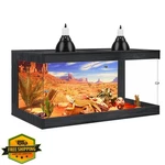 Royxen 34 Gal Reptile Terrarium Bearded Dragon Tank Black 32". Fixed Price $199.99.