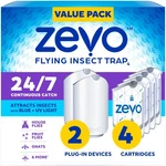 Zevo 2 Flying Insect Traps & 4 Refill Devices Cartridges, White. Fixed Price $65.55.