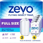 Zevo 2 Flying Insect Traps & 4 Refill Cartridges - Plug Indoor Bug. Fixed Price $52.74.