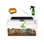 Mini Reptile Terrarium SET,12" 7"X 6" Low Tank With Full View Visua.... Fixed Price $44.94.