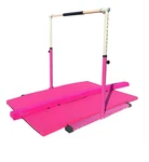 5 Ft Folding Horizontal Bar Athletic Teens Adj. Kip Gymnastics BEAM+6' X 4' Mat. Fixed Price $298.00.