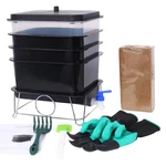 4-TRAY 5.3-GALLON Outdoor Worm Farm Kit Composter Bin. Fixed Price $72.30.