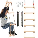 Muxhel 1 Pcs 6.5 Ft Climbing Rope Ladder For Kids, Wooden Hanging. Fixed Price $36.87.
