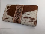 Western Faux Cowhide Hair On Wallet Tooled Snap Clutch Organizer. Fixed Price $24.99.