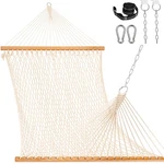 Lazy Daze 12FT Double Rope Hammocks, Person Hand Woven Cotton Hamm.... Fixed Price $81.33.
