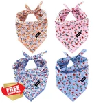 Gofshy 4PCS Spring Dog Bandanas Floral Print Bib Scarf Small Medium. Fixed Price $20.00.