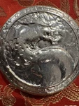 4.17 Oz Fine 0.999 Silver Dragon Hand Poured By Phrygian Made Usa. Fixed Price $399.00.