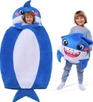 Joiedomi Kids Sleeping Bag With Pillow 60" X 39" For Ages 3+ Blue Shark. Fixed Price $24.95.