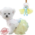 Anelekor Dog Easter Dress, Yellow, M, Bunny Pattern, Tutu, Cat. Fixed Price $27.99.