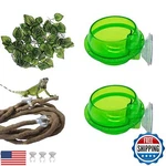Pinvnby Reptile Suction Cup Feeder,chameleon Feeding Food Bowl,translucent. Fixed Price $20.00.