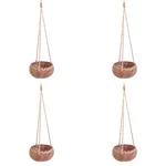 Rainforest Bowls Set Of 4 Hanging Fiber Coconut Planters W/drainage Hole- Per.... Fixed Price $78.48.