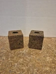 Vintage Set Of Cork Candle Holders Dark Brown Mcm. Fixed Price $17.97.