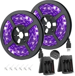 Ygs-tech 16.4FT Uv Black Led Strip, 3528 2.5M, Lights. Fixed Price $20.85.