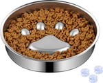 Slow Feeder Dog Bowls, 304 Stainless Steel Metal Bowl, Suction. Fixed Price $24.99.