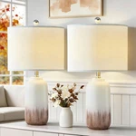 24" Ceramic Table Lamps Set Of For Living Room, Modern Brown Bedside .... Fixed Price $128.79.