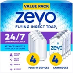 Zevo 4 Flying Insect Traps & Cartridges - Plug Indoor Bug Catche. Fixed Price $80.88.