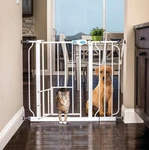 Carlson Pet Products Metal Dog Gate With Walk-through And Additional Small Door. Fixed Price $45.49.