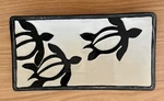 Vintage Lee Hawaii Sea Turtle 12" Ceramic Serving Tray / Platter Signed. Fixed Price $20.00.