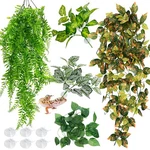 Hamiledyi 5 Pcs Reptile Terrarium Hanging Fake Plant Leaves For Bearded Dragon. Fixed Price $23.98.