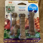 Nylabone Healthy Edibles All-natural Chew Treats Variety Pack 3 Count Small/. Fixed Price $5.99.