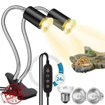 Buddypuppy Reptile Heat Lamp, Double Head, Uva Uvb, Timer, 3 Bulbs. Fixed Price $44.99.