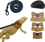 Reptile Pets Leash Harness Set With Jackets And Hat For Bearded Dragon Lizard,. Fixed Price $20.22.