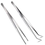 Pcs 12 Inch Long Handle Stainless Steel Straight Curved Tweezers Nippers,. Fixed Price $10.72.
