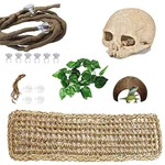 Pinvnby Bearded Dragon Tank Accessories,reptiles Resin Human Skull Habitat De.... Fixed Price $23.44.